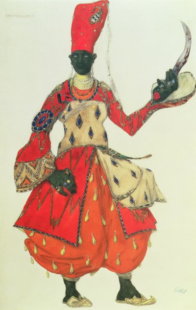 Costume da eunuco da Scheherazade di Rimsky-Korsakov (design) da Leon Bakst